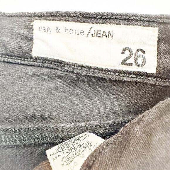 Rag & Bone Tuxedo Leather Stripe Black Denim Jeans Size 26 - Picture 7 of 9